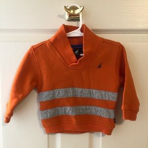 Nautica 12 month orange and grey sweater
